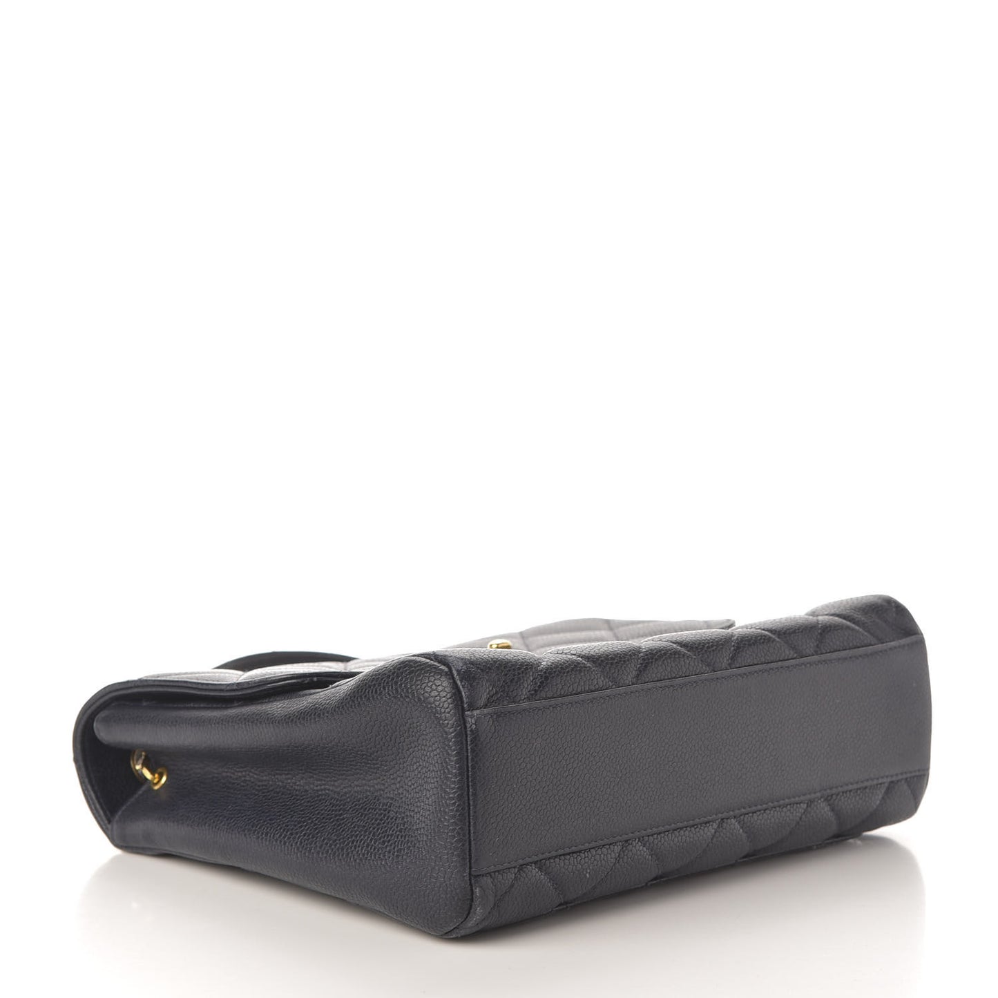 Caviar Quilted Small Single Flap Navy