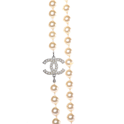 Chanel Pearl CC Long Necklace Light Gold 5 of 7