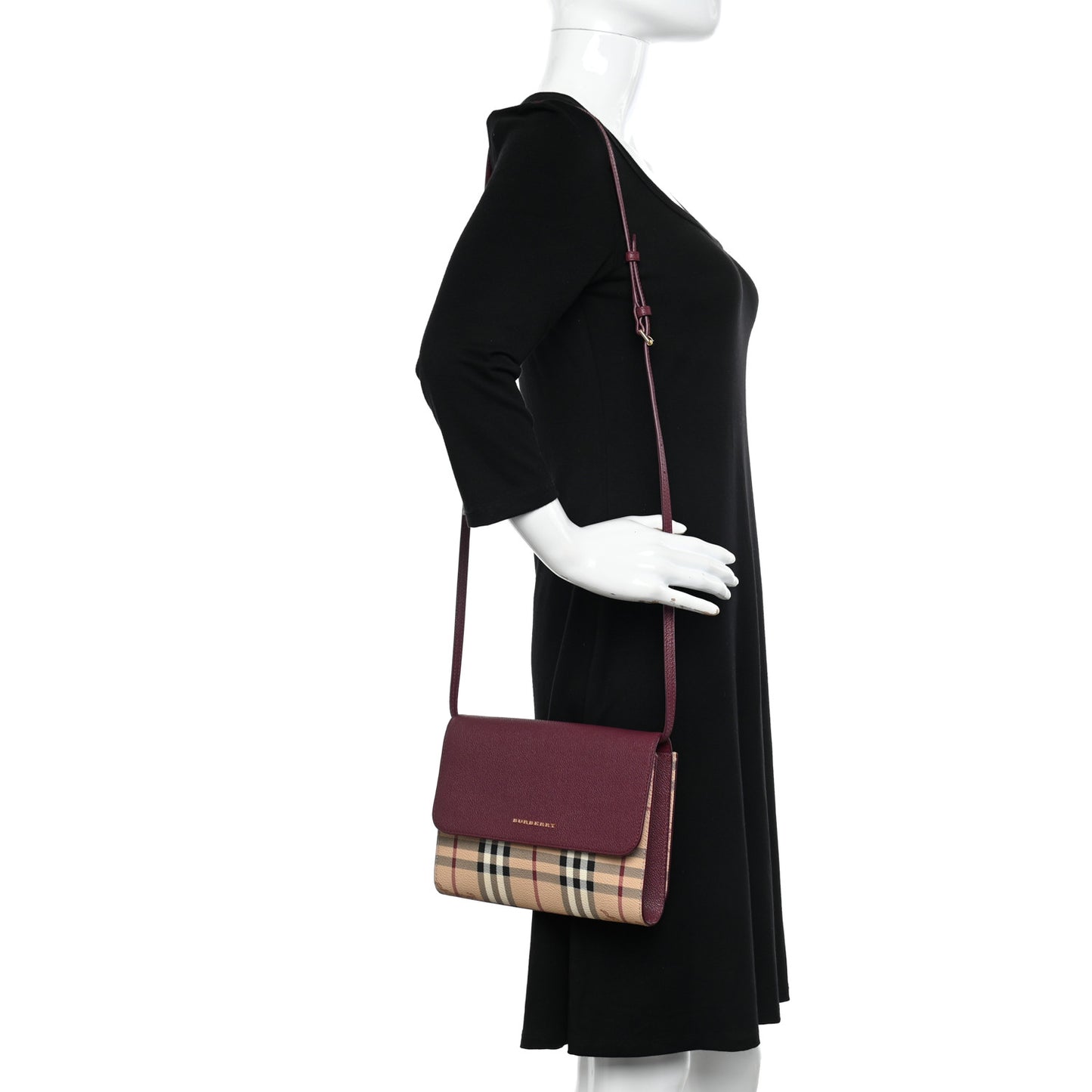 Haymarket Check Small Loxley Crossbody Dark Plum