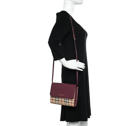 Burberry Haymarket Check Small Loxley Crossbody Dark Plum 2 of 9