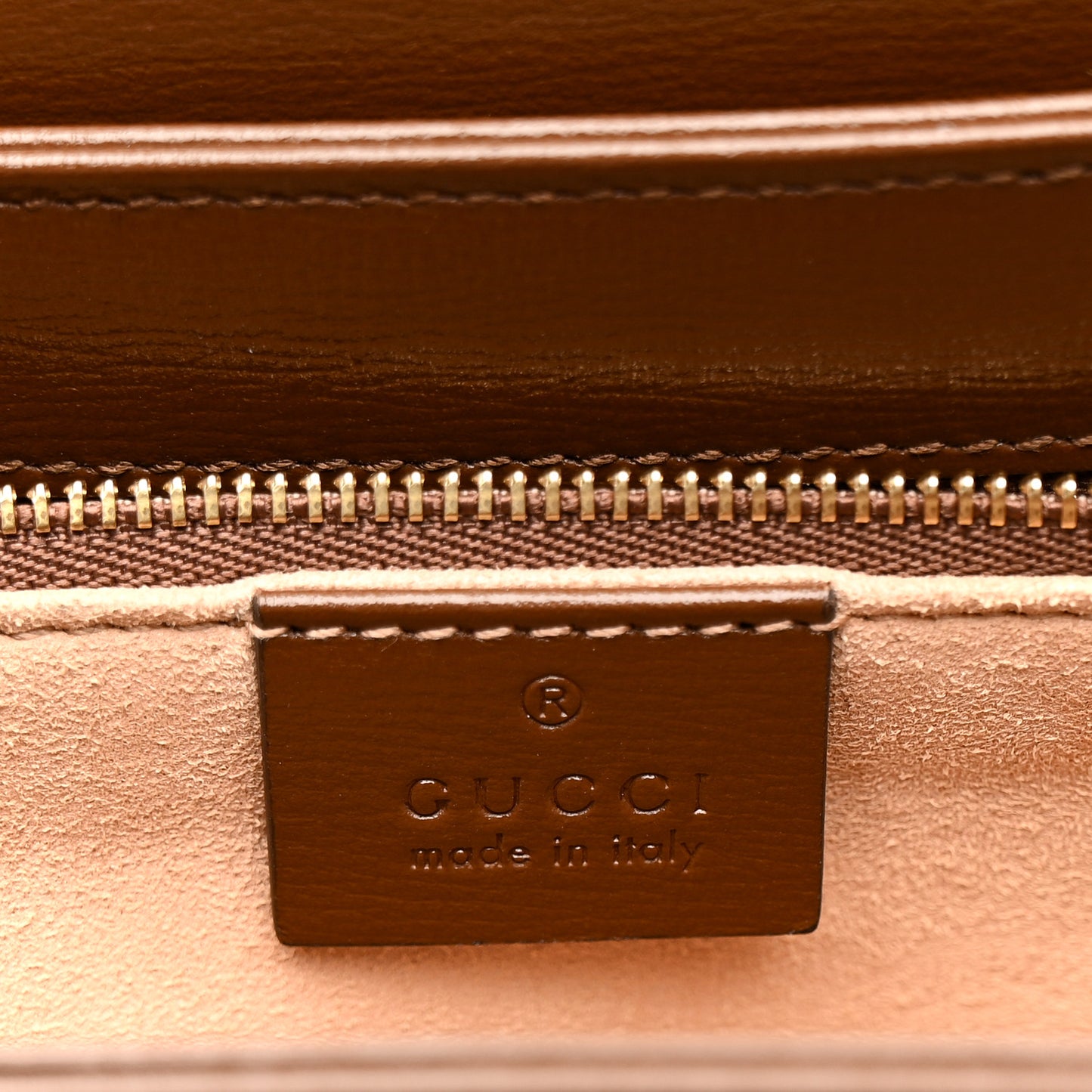 GG Supreme Monogram Horsebit 1955 Shoulder Bag Beige Brown Sugar