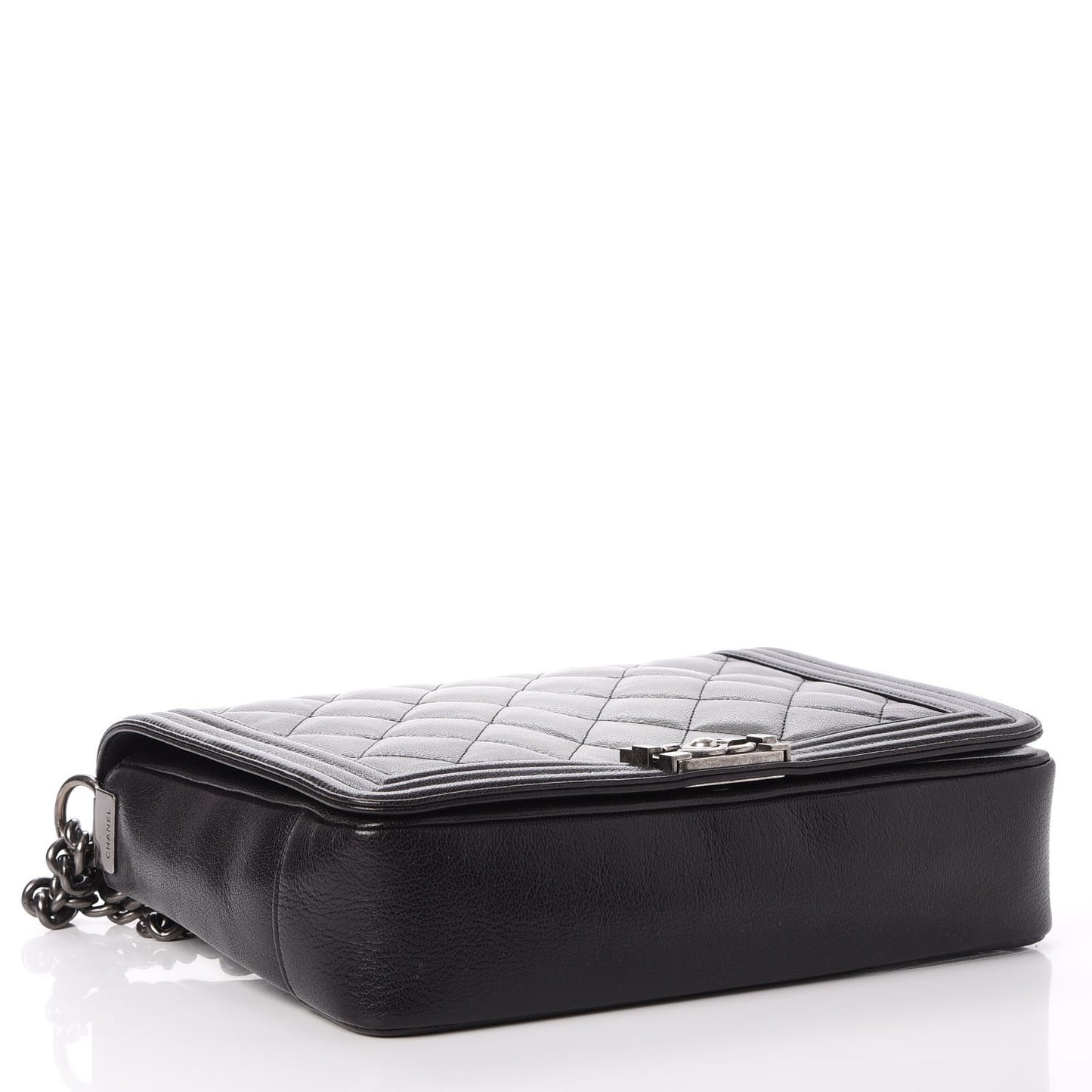Goatskin Ombre Faded Quilted Large Boy Flap Grey
