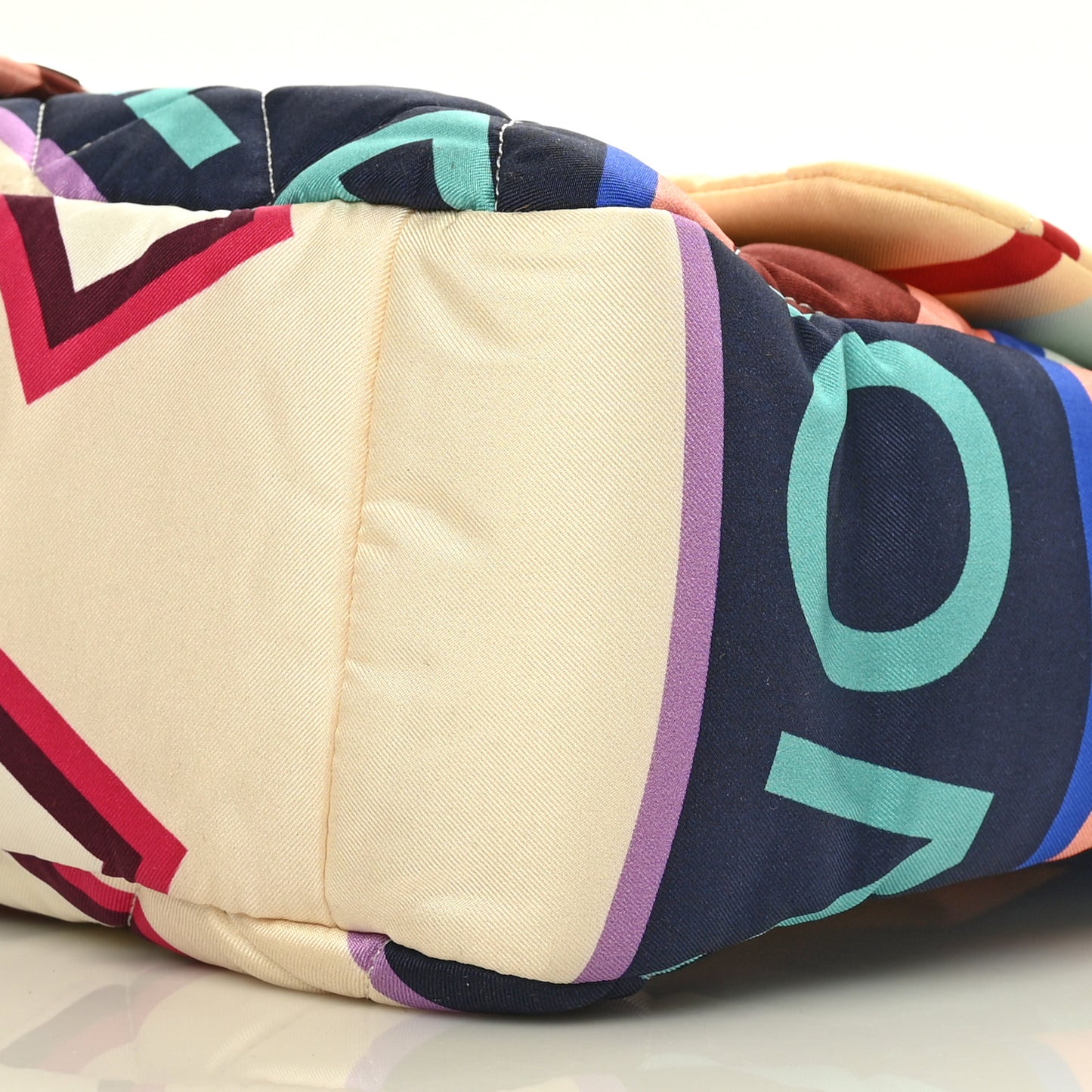 Fabric Quilted Printed Flap Multicolor