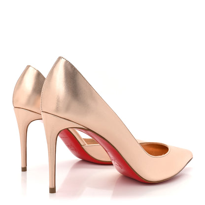 Christian Louboutin Calfskin Laminato Satin Iriza 85 Pumps 37.5 Leche 9 of 20