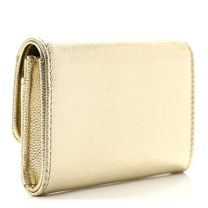 Chanel Metallic Caviar Quilted CC Flap Card Holder Gold 3 of 8
