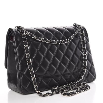 Chanel Lambskin Quilted Jumbo Double Flap Black 4 of 11