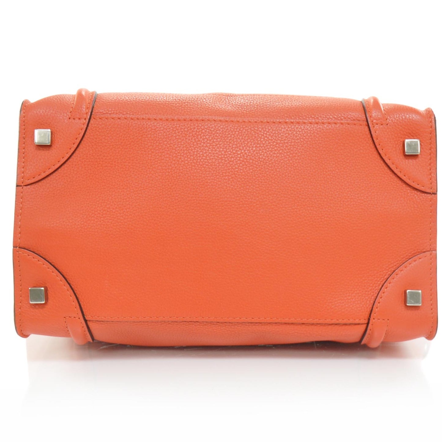 Pebbled Leather Mini Luggage Bag Vermillion