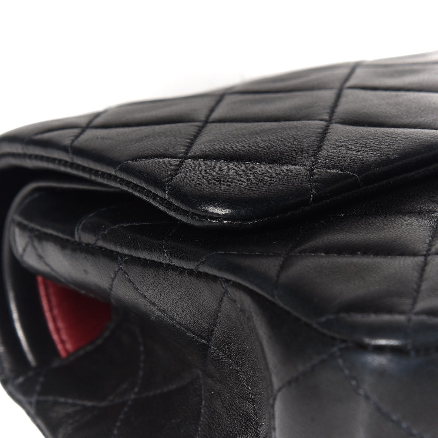 Lambskin Quilted Medium Double Flap Black