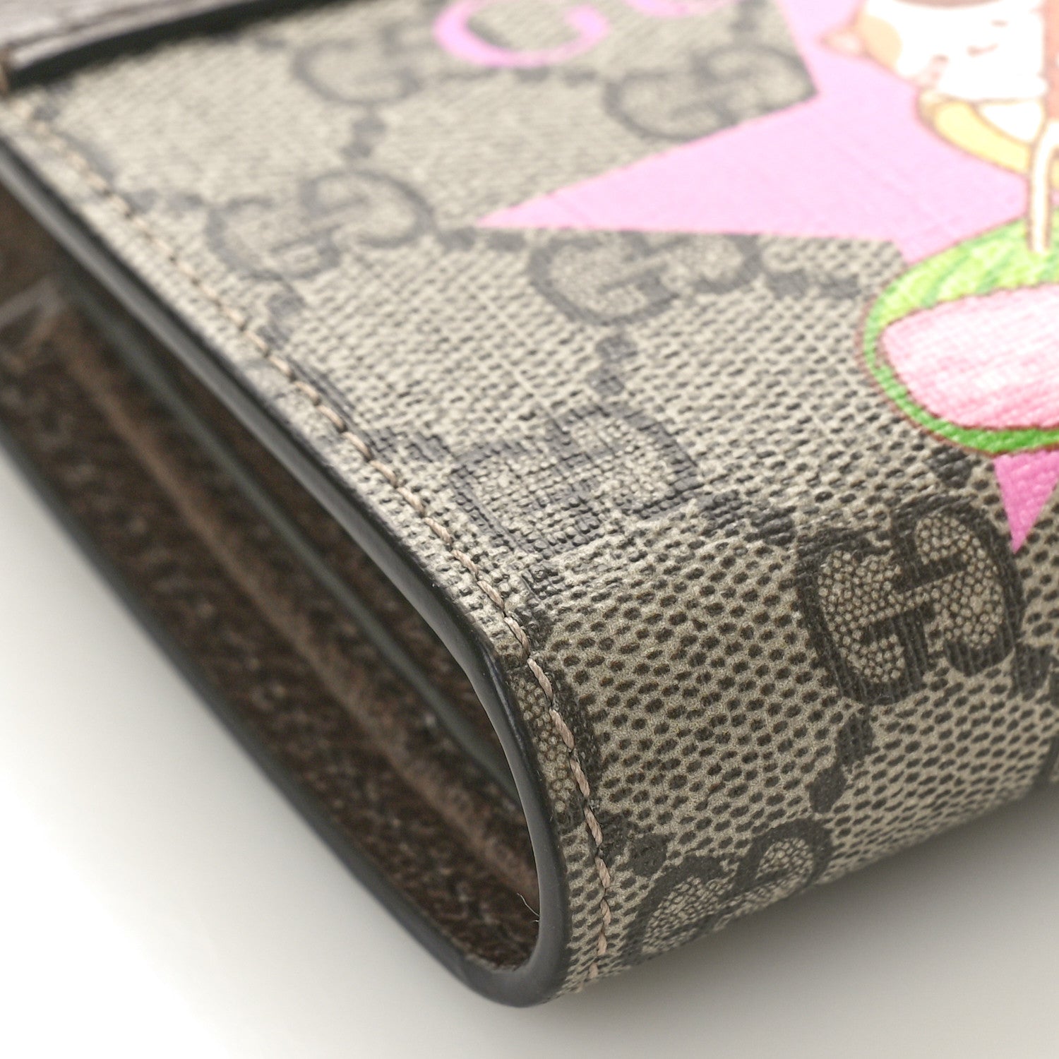 Gucci X BNF GG Supreme Monogram Textured Dollar Calfskin Bananya Print Mini Top Slip Handle Bag Beige Ebony Multicolor New Acero 10 of 12
