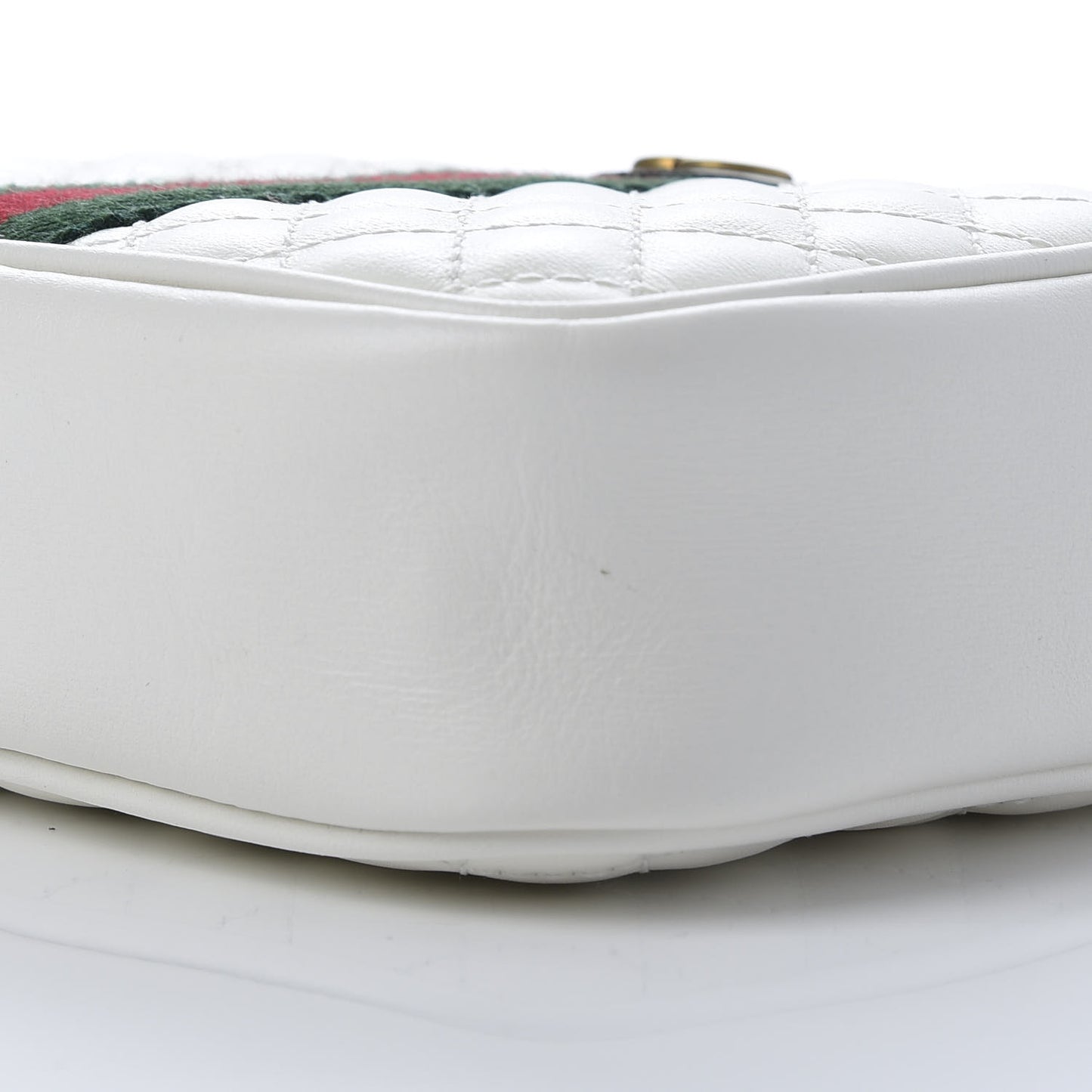 Calfskin Web Trapuntata Mini Shoulder Bag Off White