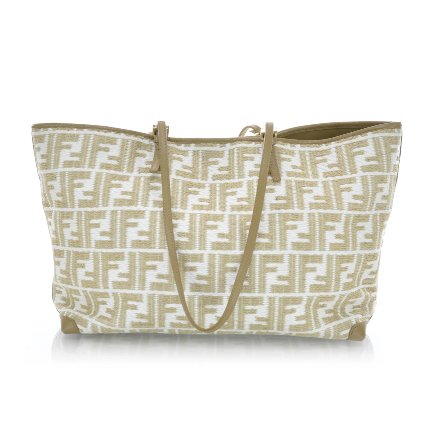 Fendi Woven Straw Raffia Shopping Tote 3 of 10