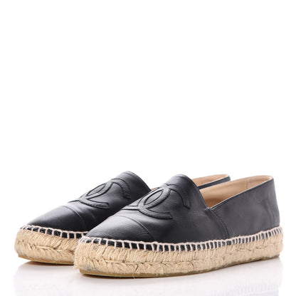 Chanel Lambskin CC Espadrilles 39 Black 3 of 14