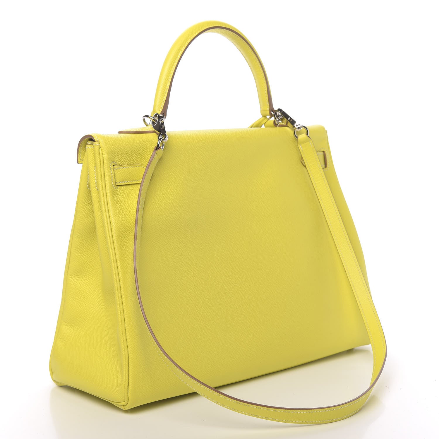 Hermes Epsom Candy Kelly Retourne 35 Lime Gris Perle 3 of 42