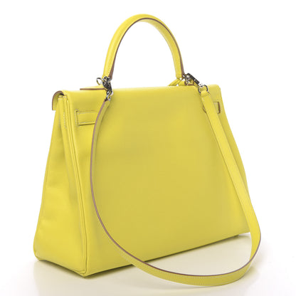 Hermes Epsom Candy Kelly Retourne 35 Lime Gris Perle 3 of 42
