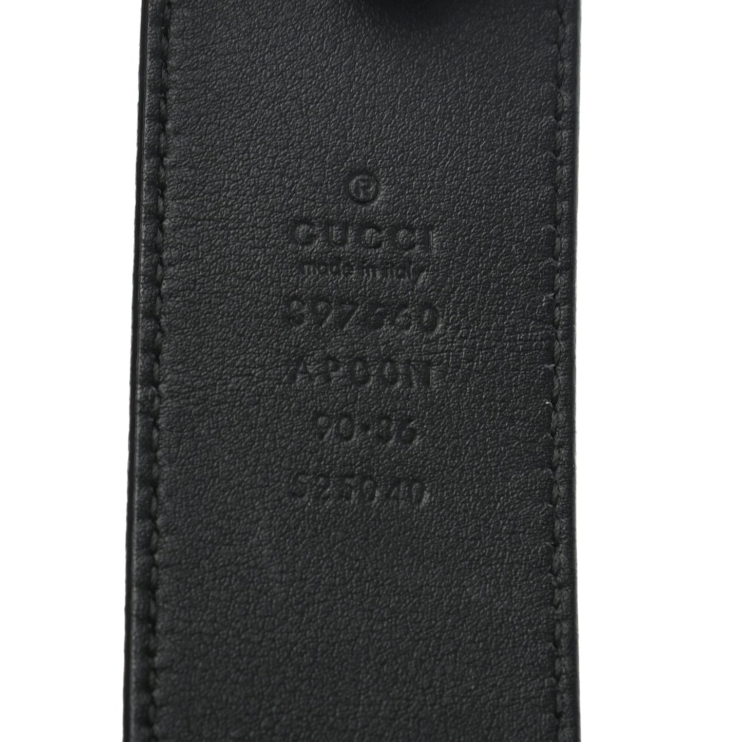 Moon Calfskin Nickel Double G 40mm Belt 90 36 Black