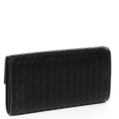 Bottega Veneta Nappa Intrecciato Continental Flap Wallet Nero Black 3 of 9