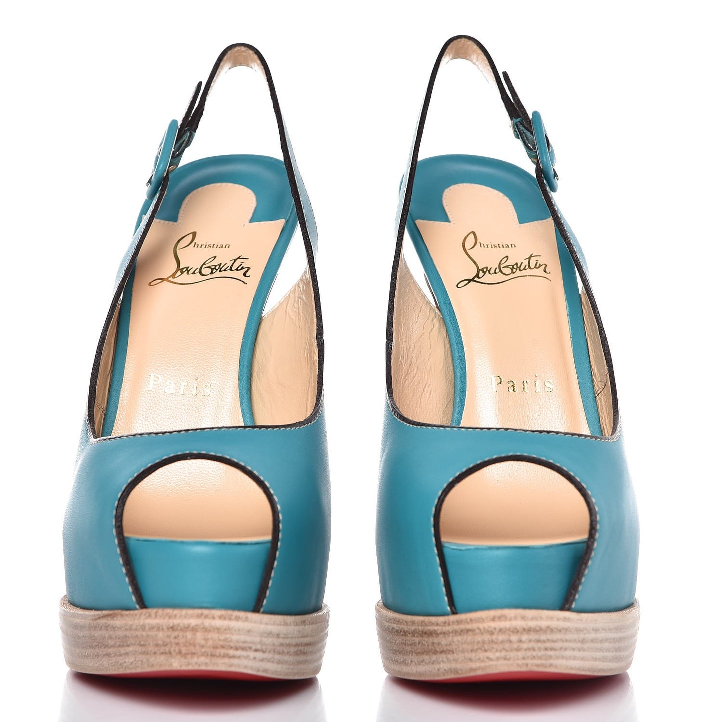Calfskin Palais Royal Trepointe Sling 140 Pumps 38 Riviera Grezzo