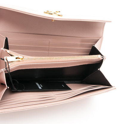 Saint Laurent Grain De Poudre Matelasse Chevron Monogram Wallet Pale Pink 5 of 8