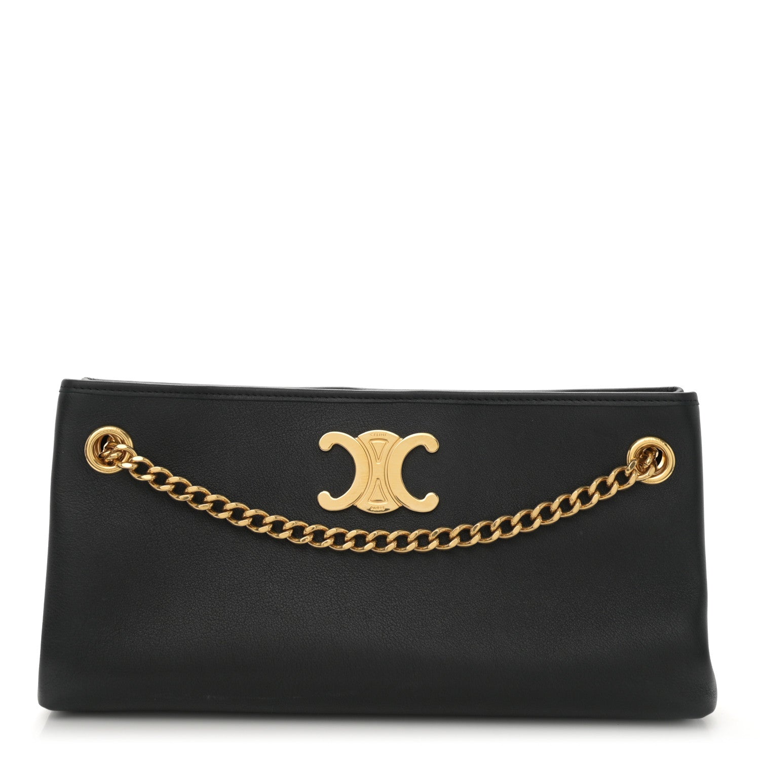 Celine Supple Grained Calfskin Medium Newspaper Bag Black 1 of 9