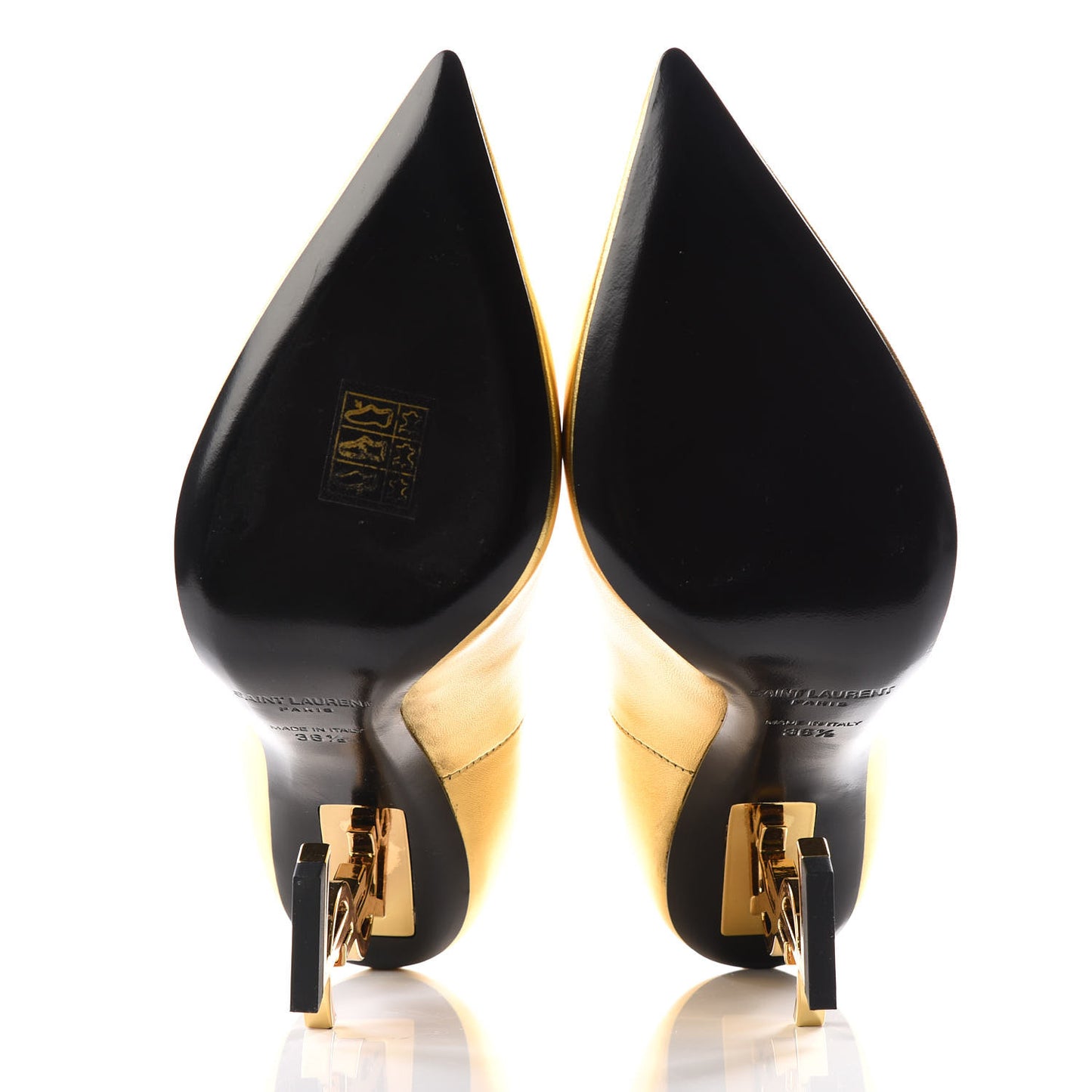 Calfskin Opyum 100 Pumps 36.5 Gold