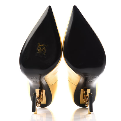 Saint Laurent Calfskin Opyum 100 Pumps 36.5 Gold 5 of 10
