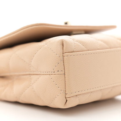 Chanel Caviar Quilted Coco Handle Clutch With Chain Beige 9 of 11