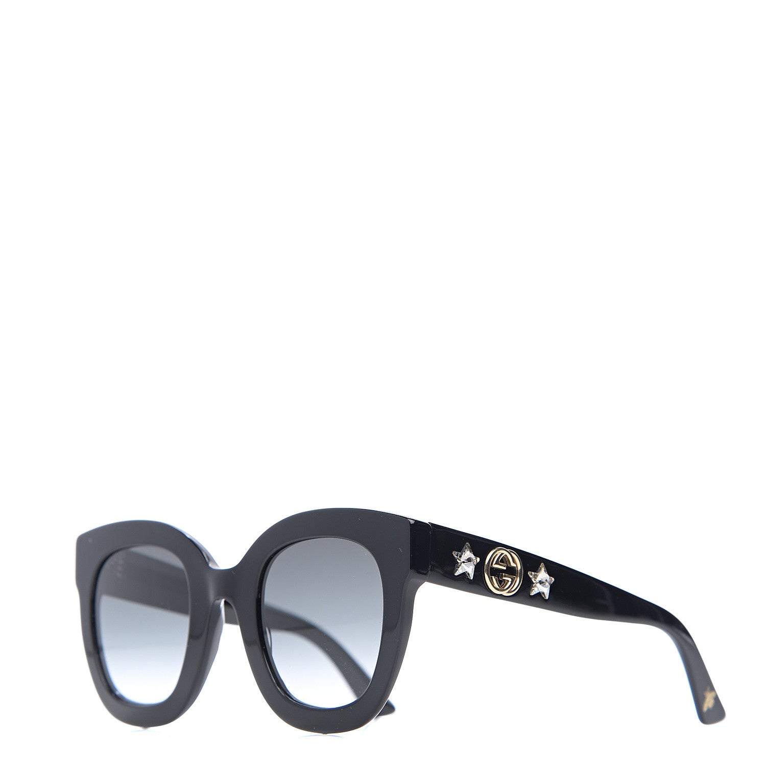 Gucci Round Frame Star Sunglasses GG0208S Black 1 of 8