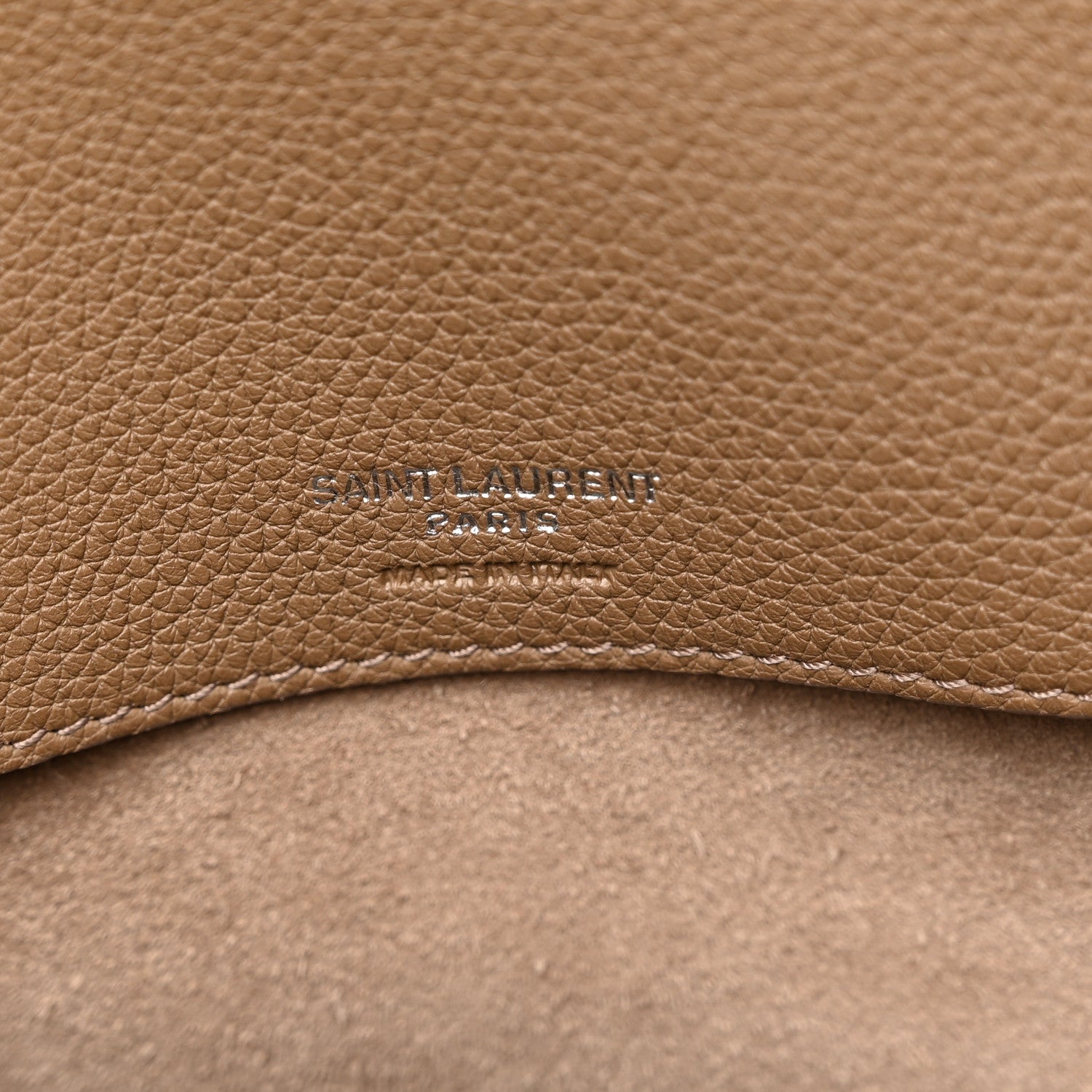 Saint Laurent Grained Calfskin Medium Souple Sac De Jour Taupe 6 of 12