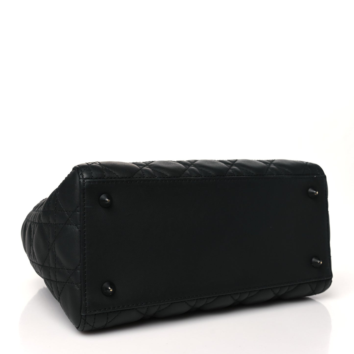 Ultra Matte Calfskin Cannage Medium Lady Dior Black