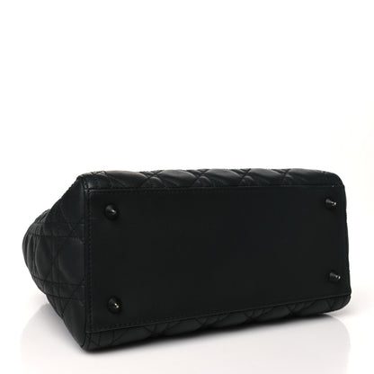 Christian Dior Ultra Matte Calfskin Cannage Medium Lady Dior Black 4 of 11