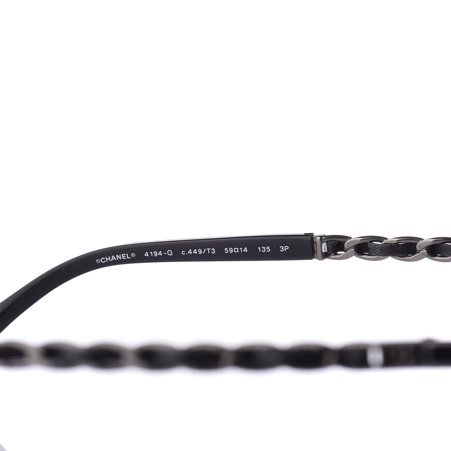 Lambskin Aviator Chain Sunglasses 4194-Q Black