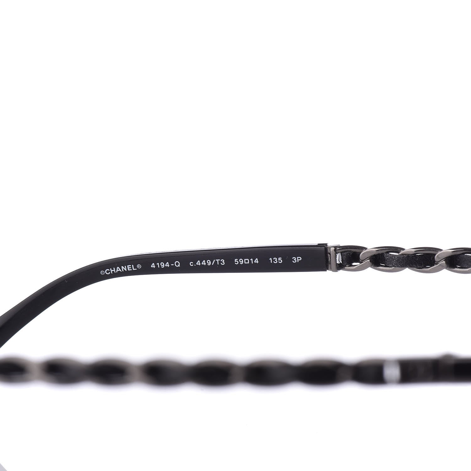 Chanel Lambskin Aviator Chain Sunglasses 4194-Q Black 6 of 7