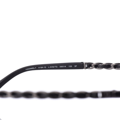 Chanel Lambskin Aviator Chain Sunglasses 4194-Q Black 6 of 7
