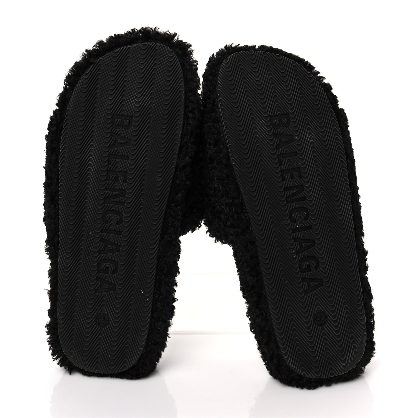 Faux Shearling Political Campaign Logo Slide Sandals 41 Black White Red