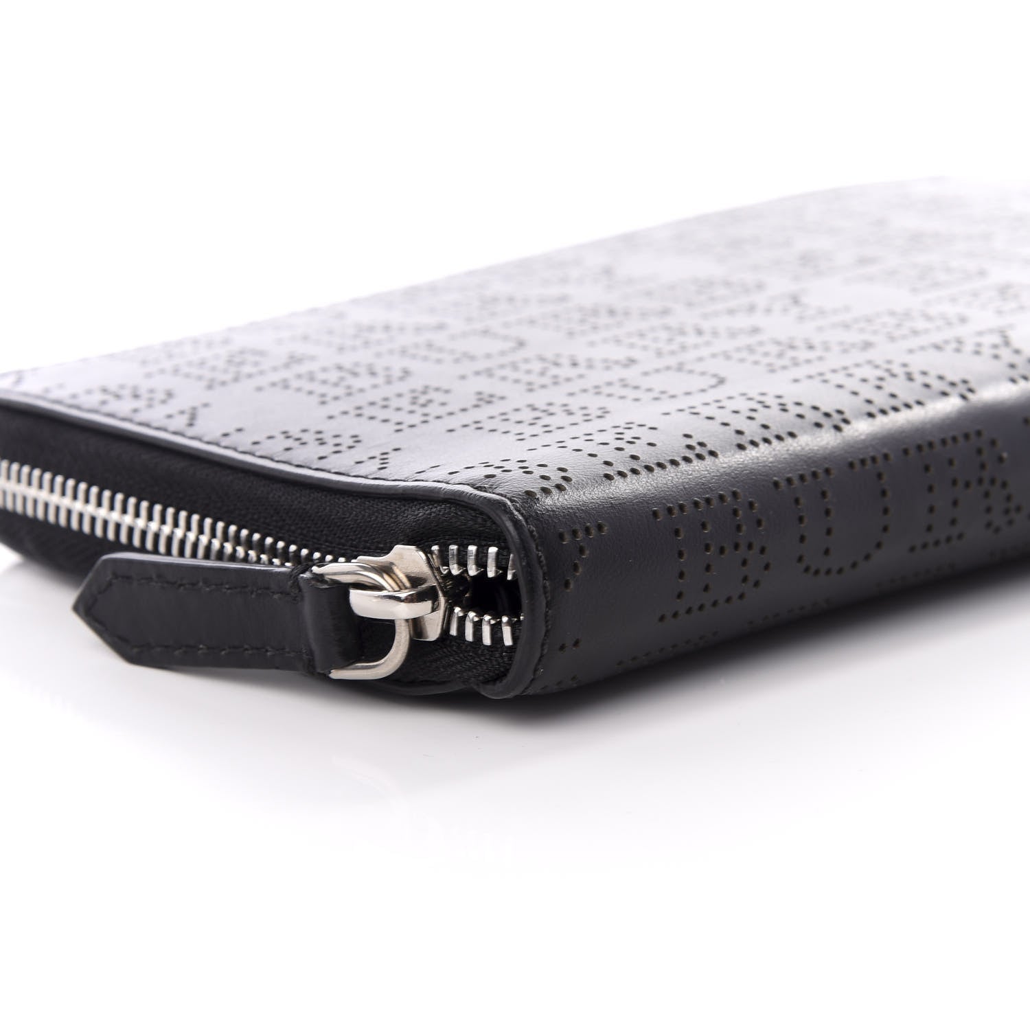Burberry Calfskin Perforated Zip Around Wallet Black 5 of 8