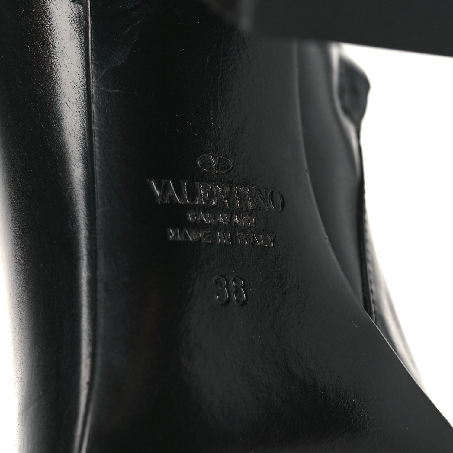 Valentino Garavani Heritage Calfskin VLogo 90mm Ankle Booties 38 Black 6 of 7