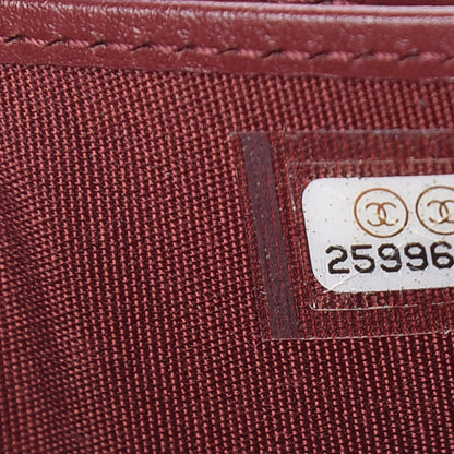 Chanel Caviar Quilted Compact Boy Wallet Burgundy 7 of 8
