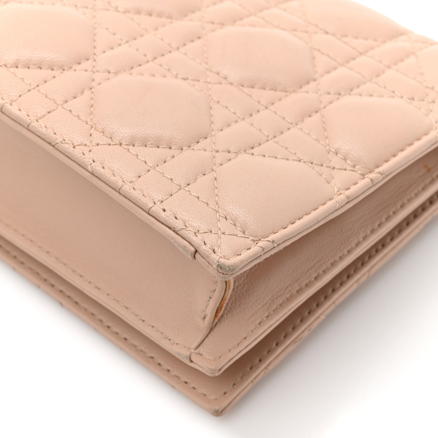Christian Dior Lambskin Cannage Lady Dior Convertible Clutch Pink 10 of 13