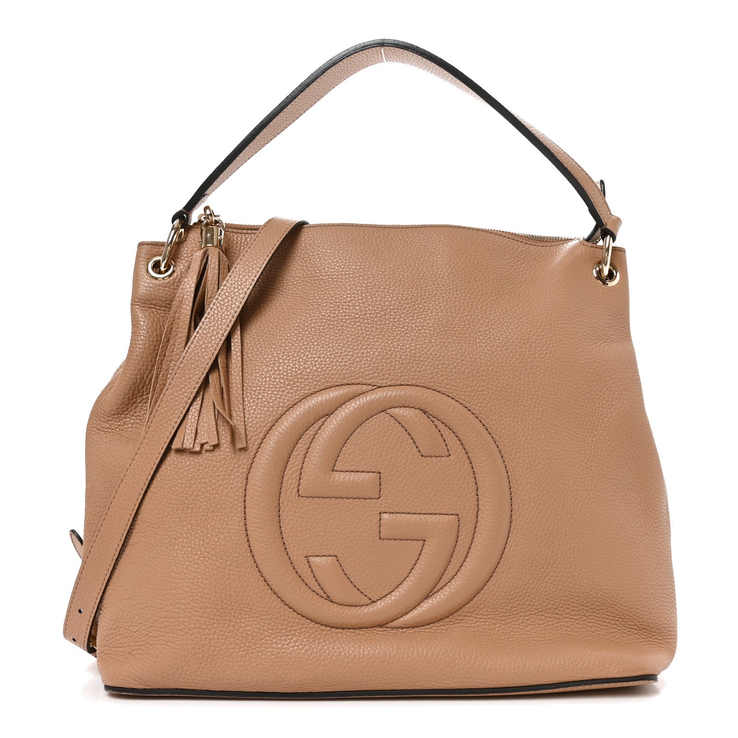 Gucci Pebbled Calfskin Large Soho Hobo Camelia 1 of 10