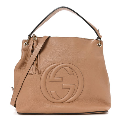 Gucci Pebbled Calfskin Large Soho Hobo Camelia 1 of 10