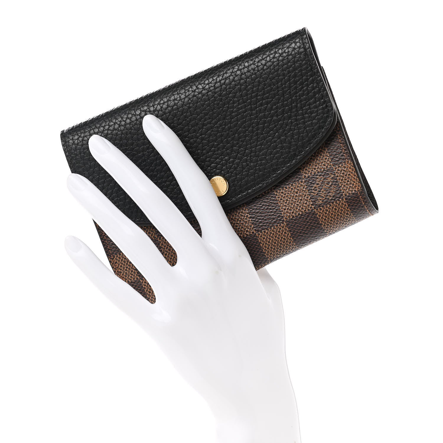 Louis Vuitton Damier Ebene Normandy Compact Wallet Black 2 of 7