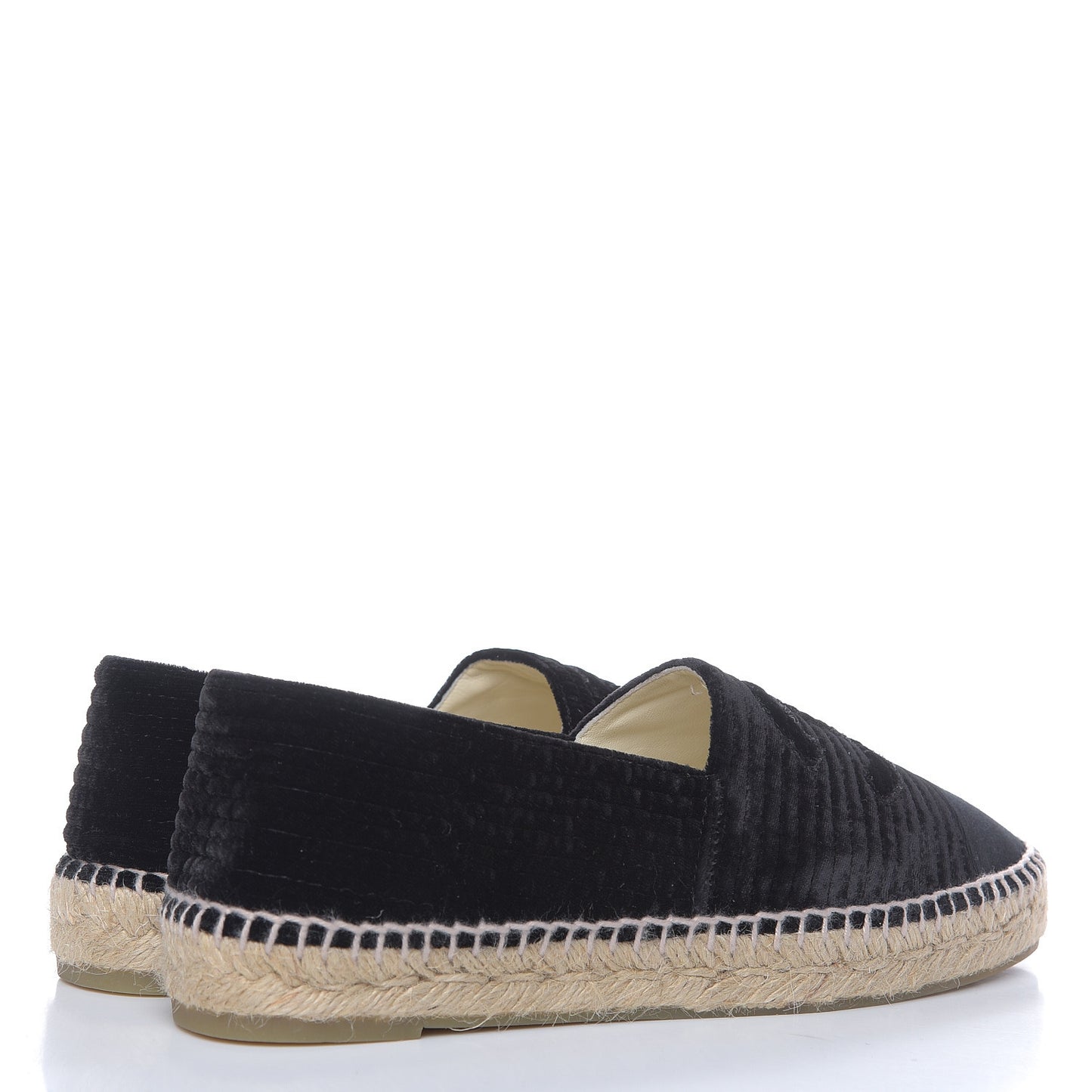 Velvet Grosgrain CC Espadrilles 39 Black