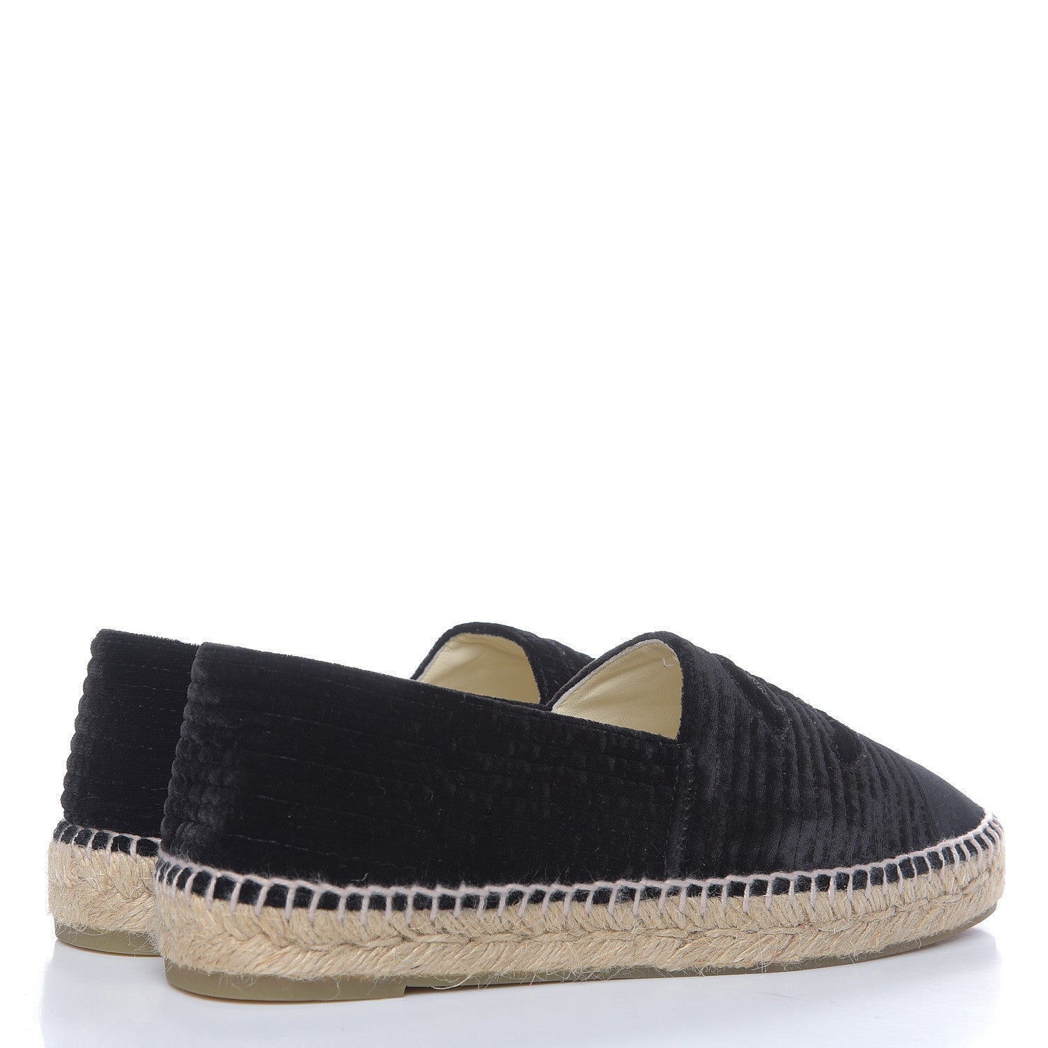 Chanel Velvet Grosgrain CC Espadrilles 39 Black 4 of 11