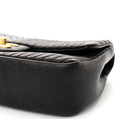 Chanel Calfskin Surpique Chevron Small Flap Black 10 of 10