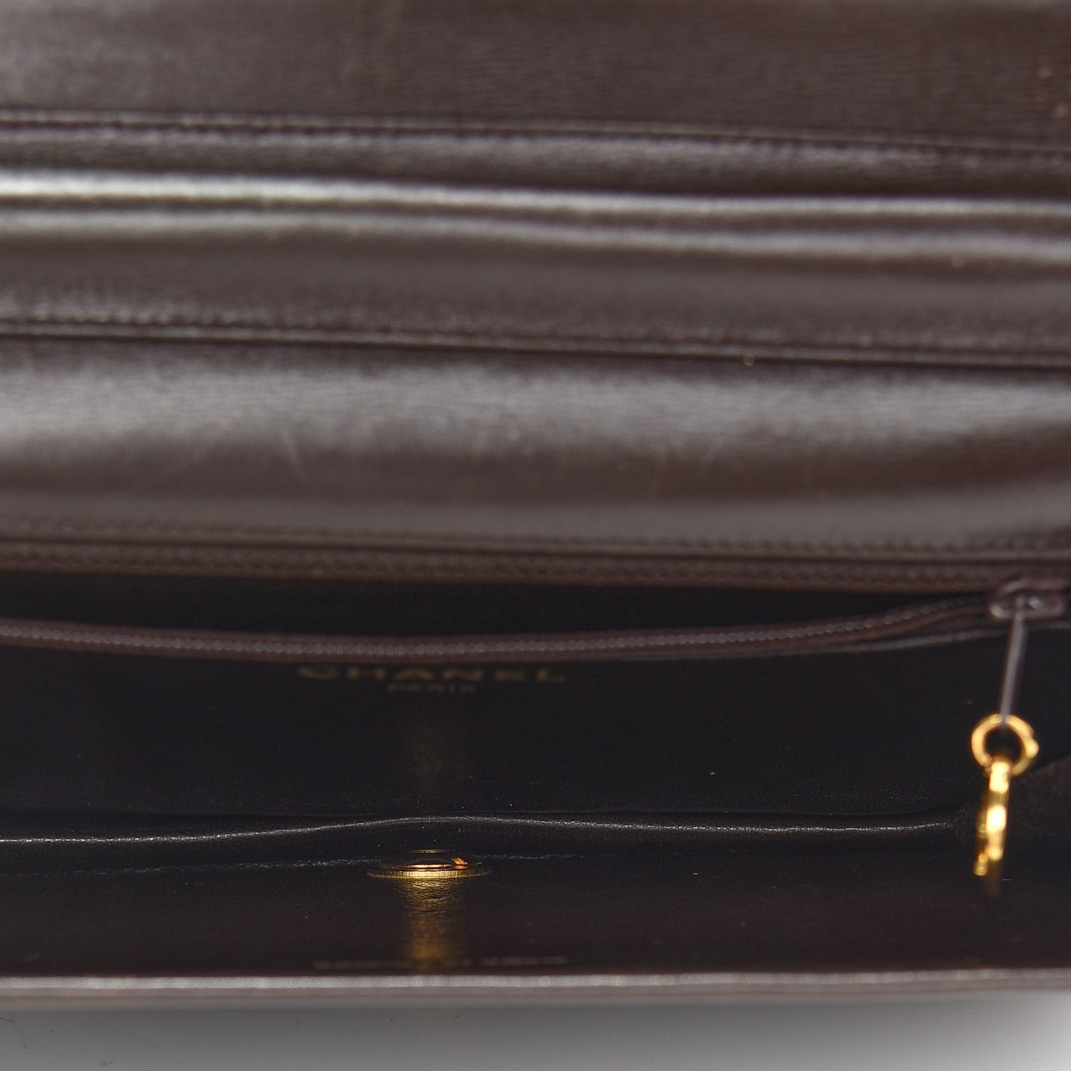 Chanel Shiny Crocodile Evening Flap Dark Brown 5 of 12