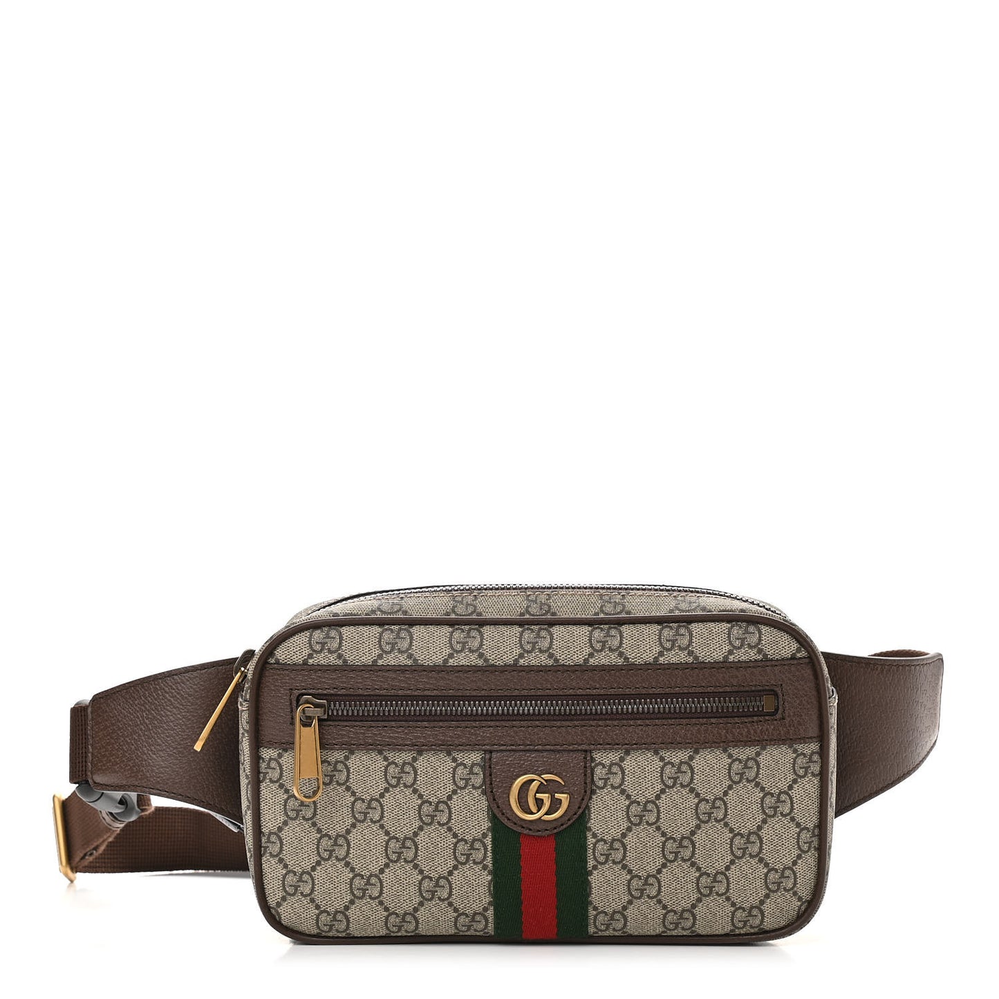 Soft GG Supreme Monogram Medium Ophidia Belt Bag Dark Brown