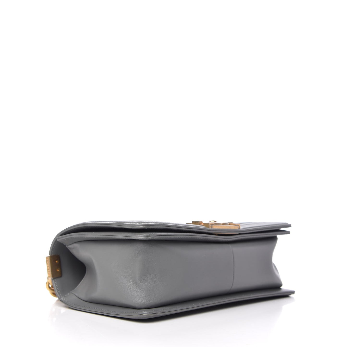 Lambskin Quilted Medium Boy Flap Grey
