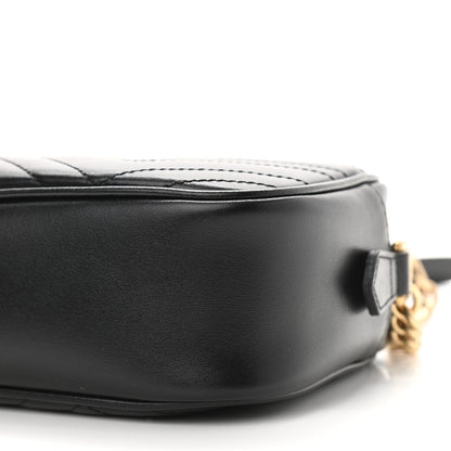 Gucci Calfskin Matelasse Small GG Marmont Chain Shoulder Bag Black 10 of 10