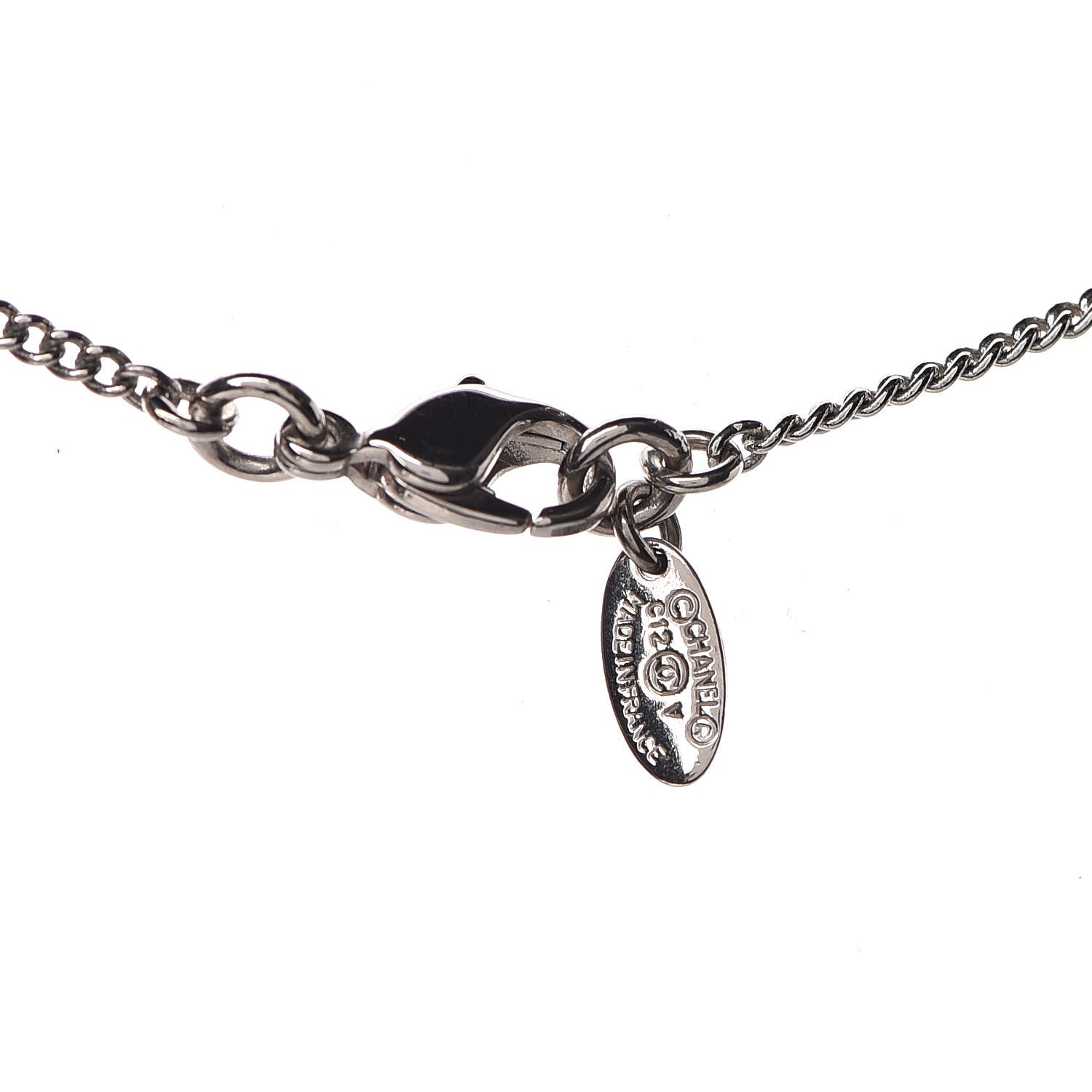 Chanel Crystal Timeless CC Necklace Silver 5 of 5