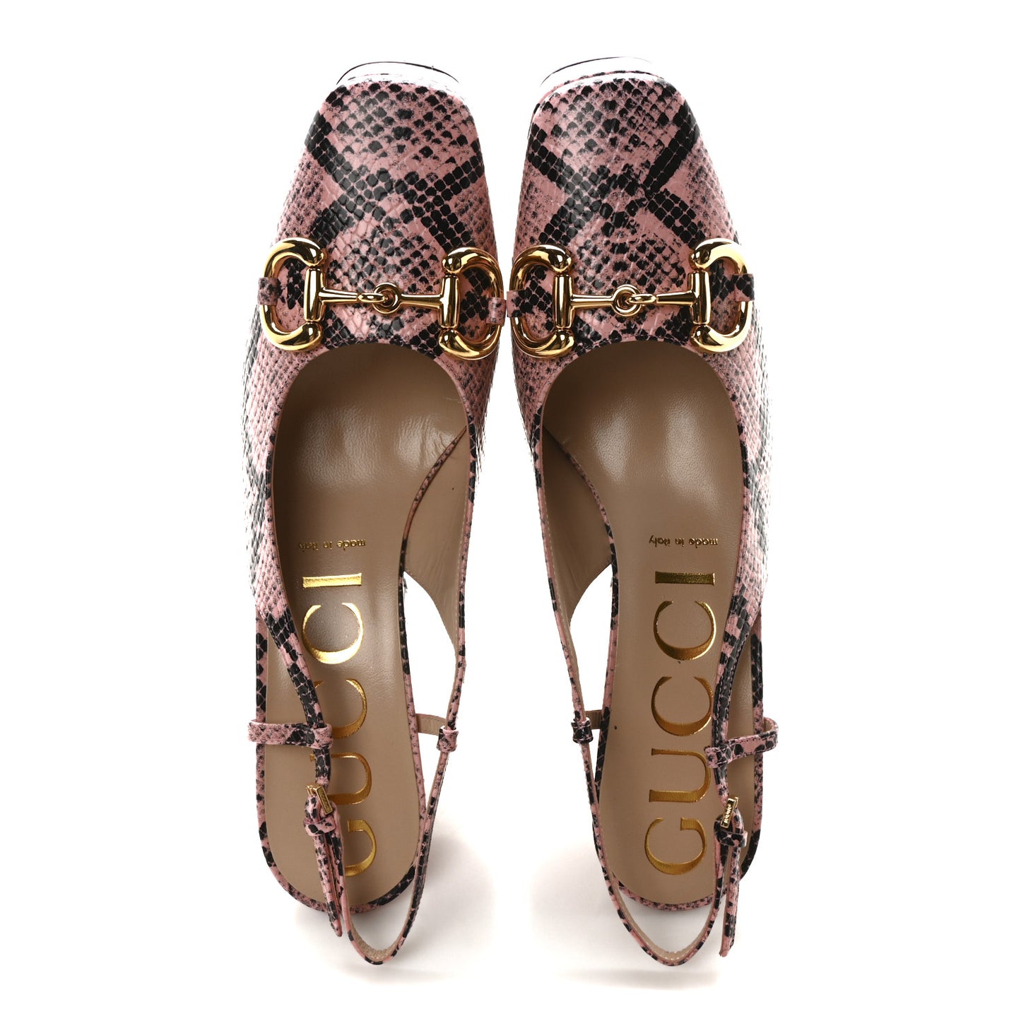 Calfskin Python Print Horsebit Platform 35/120mm Slingback Pumps 40 Wild Rose